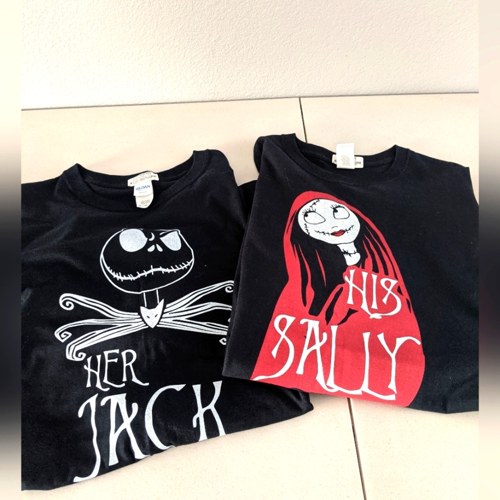 Halloween Nightmare Before Christmas Couples His Hers T Shirt Engagement Costume